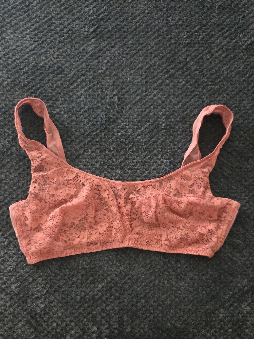 Victoria's Secret Lace Bralette in Dusty Rose Pink/Rust Size Medium